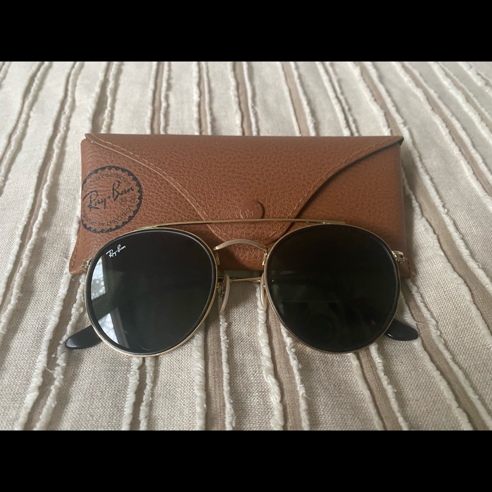 Green Classic G-15 Round Sunglasses (BLACK)